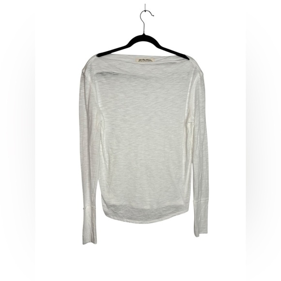 Free People Slouchy White Kimmi Long-Sleeve Cowlneck Top Size XS - Picture 2 of 10